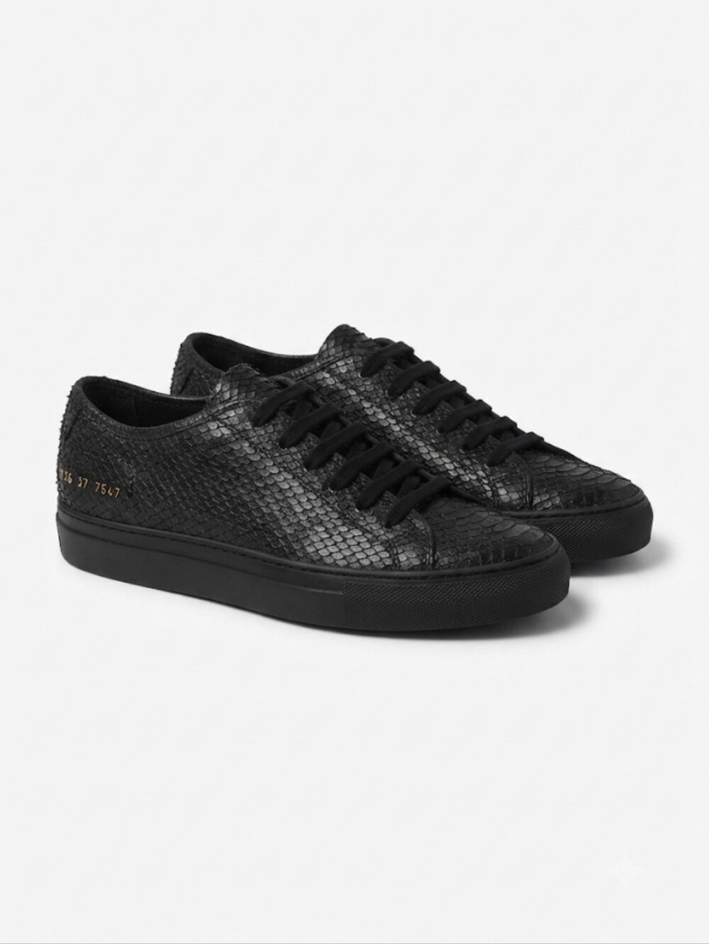 Common Projects Women's Black Textured Low-Top Sneakers Size 37